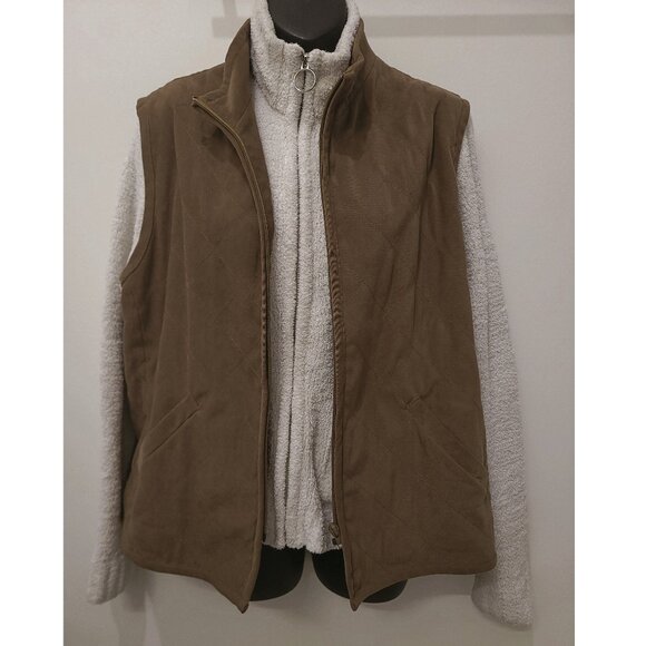 Brown Winter Layering Quilted Vest - Picture 3 of 5